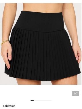 Fabletics Black Pleated Athletic Mini Skirt